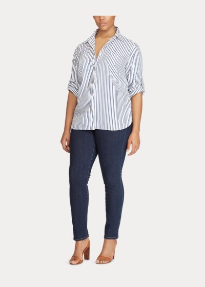 Ralph Lauren Striped Cotton Skjorter Dame Danmark (VFDNB7041)